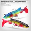 5Pcs Bass Trout Soft Fishing Lures for Freshwater & Saltwater Soft Silicone Squid Fishing Lures Fishing Jig Head Hooks