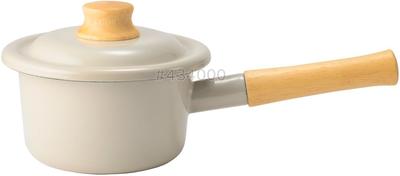 Fuji Enamel Cotton Plus Milk Pan, 14cm, Greige, CTP-14M.GG