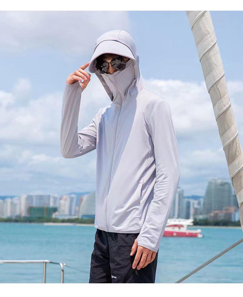 Herren Atmungsaktive Eisseide UV-Schutz Kapuzen-Angeljacke - Neue Sommer 2025 Edition