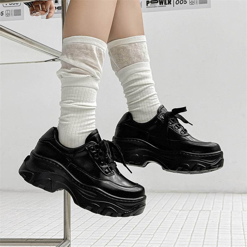 Niche design ins Internet celebrity dad shoes high street platform bread shoes versatile big head leather shoes 13062-Q