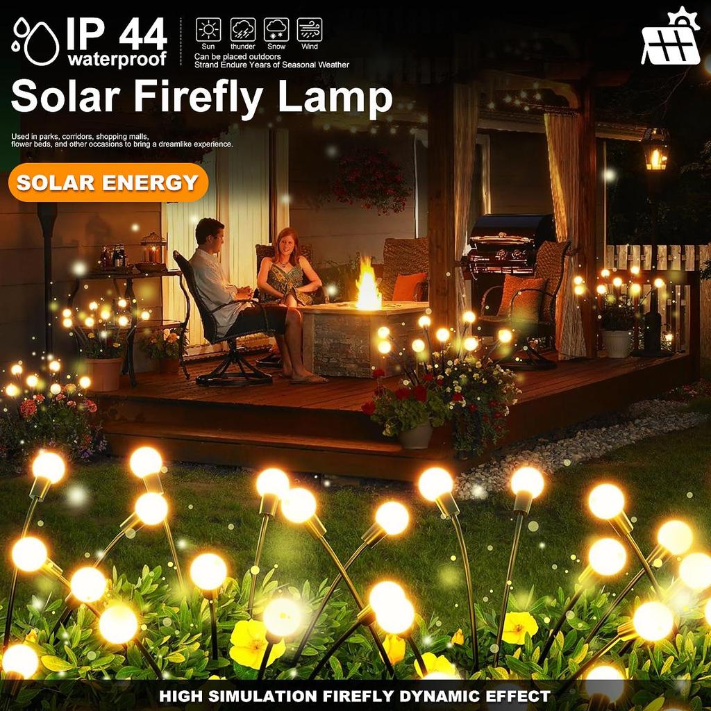 6/9/12LED Solar Garden Lights Swinging Firefly Outdoor Waterproof Landscape Lights Garden Courtyard Lawn Decoration