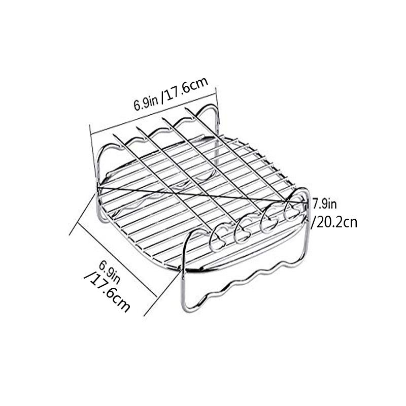 Air Fryer Rack Bread Rack Digester Multipurpose Stainless Steel Holder Cross Wire Grill Cookware BBQ Steamer Roasting Kitchen