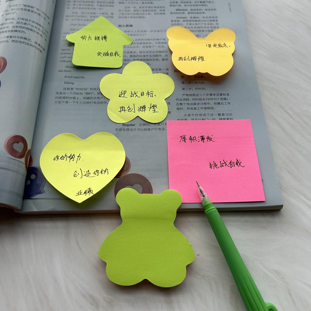 100 sheets Colorful Sticky Notes Self Sticky Notes Heart Arrow Creative Notepads Planner Sticker For Office School Supplies