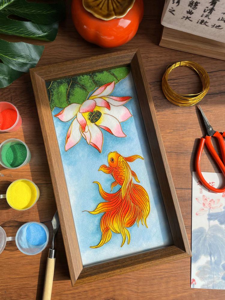 DIY Cloisonné Enamel Kit: Jingtai Blue Intangible Heritage Painting