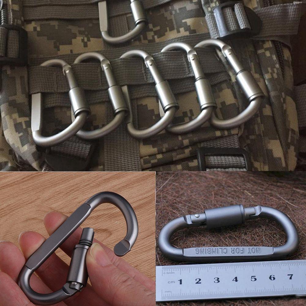 Outdoor Accessories Safety Spring Clips Keychain Buckles Climbing D Carabiner Camping Hiking Hooks