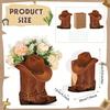 10 set Western Cowboy Boots Flower Boxes Centerpiece Boot Shape Box Decorations Western Theme Party Boot Gift for Wedding Supplies(Brown, Classic)