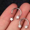 G23 Titanium Star Horseshoe Nose Ring with Honeycomb Pattern - Fashionable Piercing Jewelry