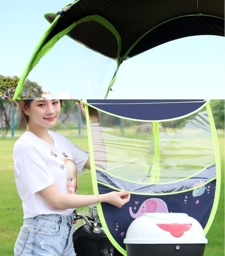 Detachable Electric Vehicle Sunshade Canopy - Thickened Windshield Awning for Battery Cars