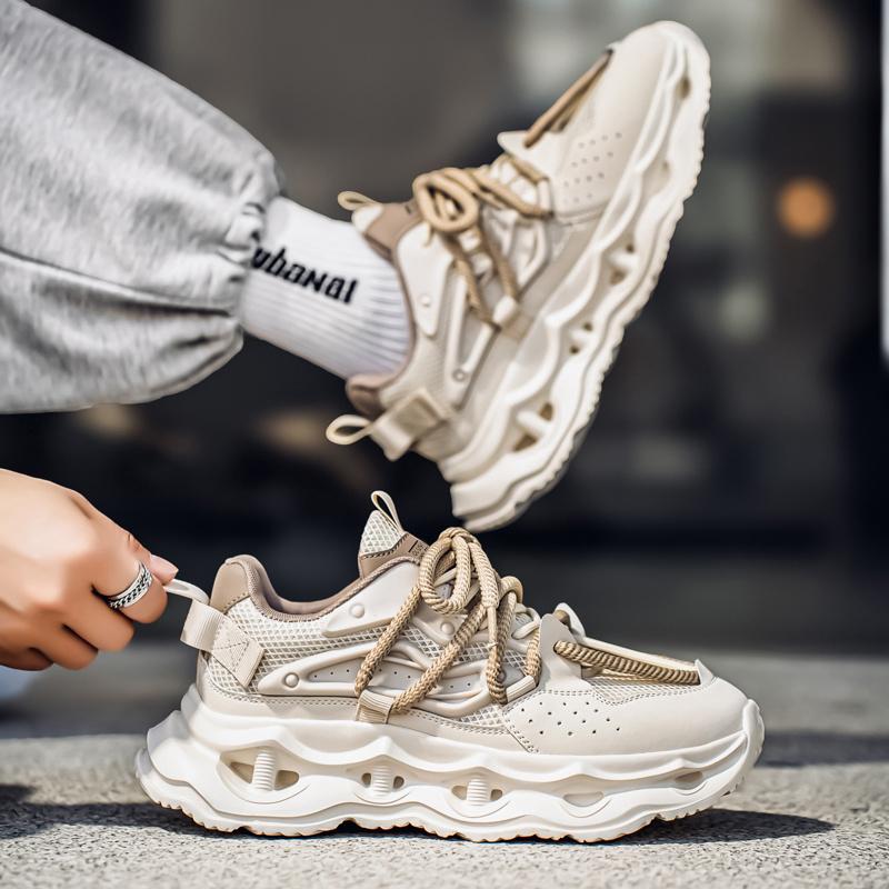 Men's Summer New Breathable Mesh Height Increase Wear-resistant Casual Sports Men Soft Sole Running Lightweight Zapatillas Male