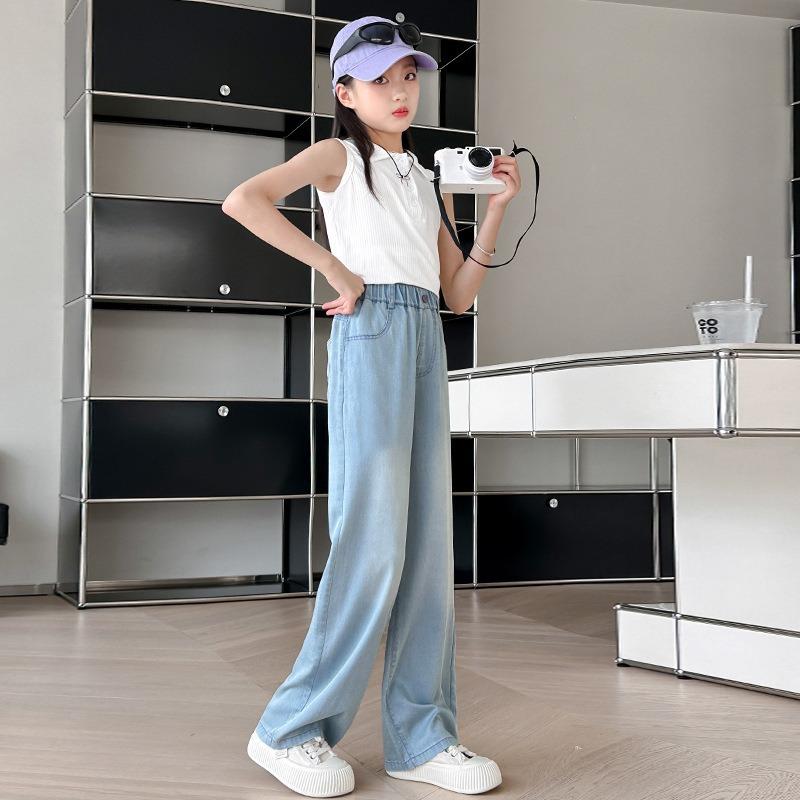 Girls' Jeans Summer Thin Pants Casual Pants Wide Leg Pants Mosquito Repellent Pants