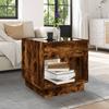 Infinity LED Coffee Table in Smoked Oak 50 x 50 x 50 cm