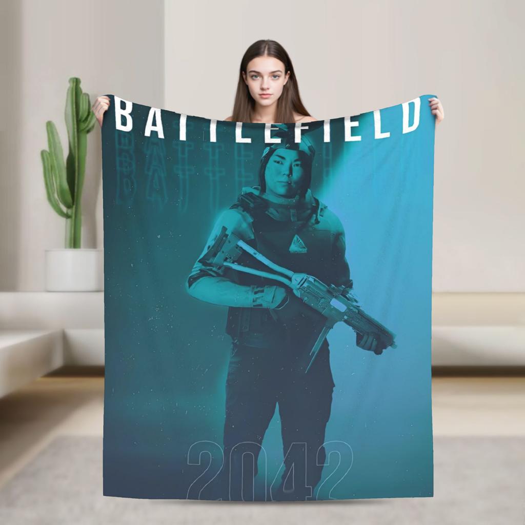Battlefield 2042 Game Flannel Blanket  Soft Durable Throw Blanket for Home Decor Travel Funny Bedspread Sofa Bed Cover