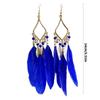 Handmade Bohemian Feather Earrings User Friendly Materials Lightweight Drop Ear Hooks Jewelry Gift