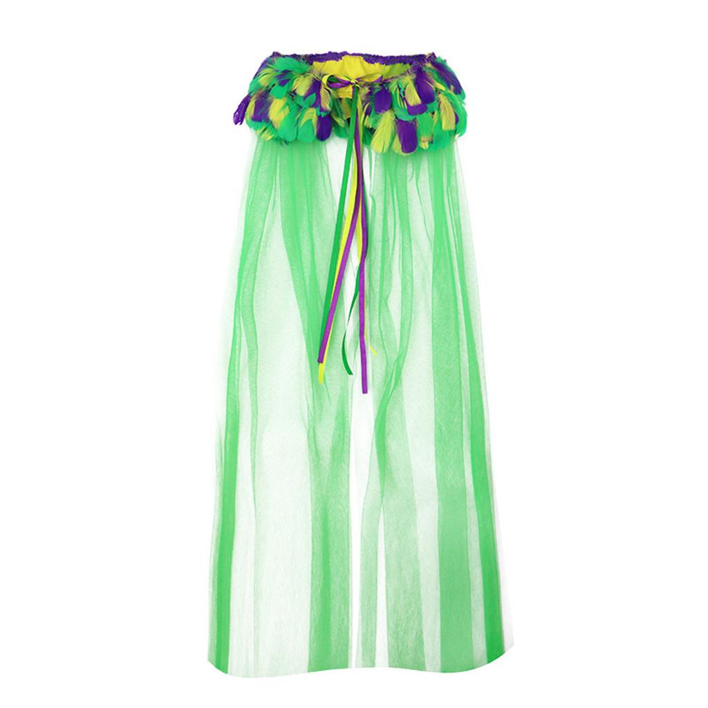 2Pcs Mardi Gras Outfit Mardi Gras Poncho Scarf Shawl Masquerades Mask Mardi Gras Costume Accessories for Carnivals Party