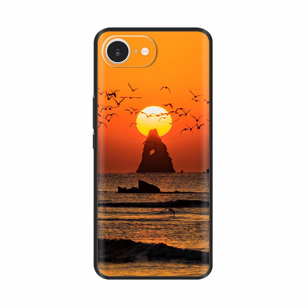 For iPhone 16E Case Fantasy Flower Black Phone Case For iPhone16E / iPhone SE 2025 Soft TPU Shockproof Back Cover Fundas Housing