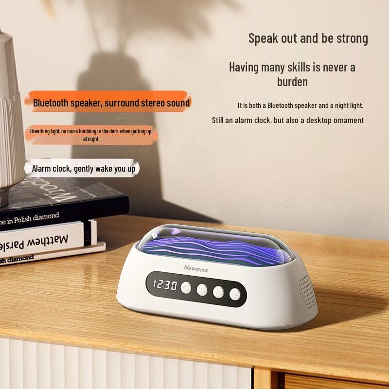 Newmine Wireless Bluetooth White Noise Clock Speaker CN plug (adapter included)
