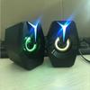Black Mini USB Powered Wired 2.0 Gaming Music Speaker for Desktop Laptop PC RGB Color Lighting Computer Speaker