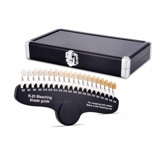 TopSeller Tooth Shade Guide, Color Swatch for Whitening, 3D Dental Arch Model, 20 Colors, 20 Levels, Storage Case Included