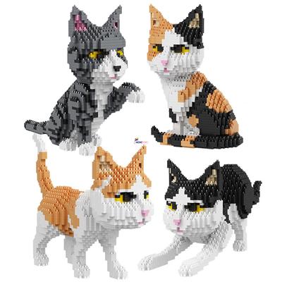 Kočičí blok Svět zvířat Perská kočka Mourovatá kočka Kotě Pet 3D DIY Mini diamantové bloky Kostky Stavebnice pro děti Dárek