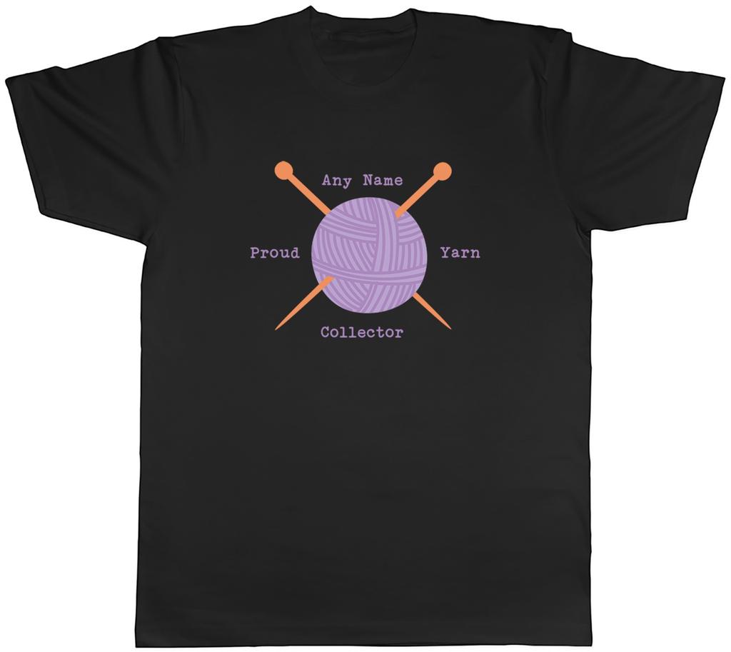 Personalised Proud Yarn Collector Knitting Mens T-Shirt Tee Gift Top