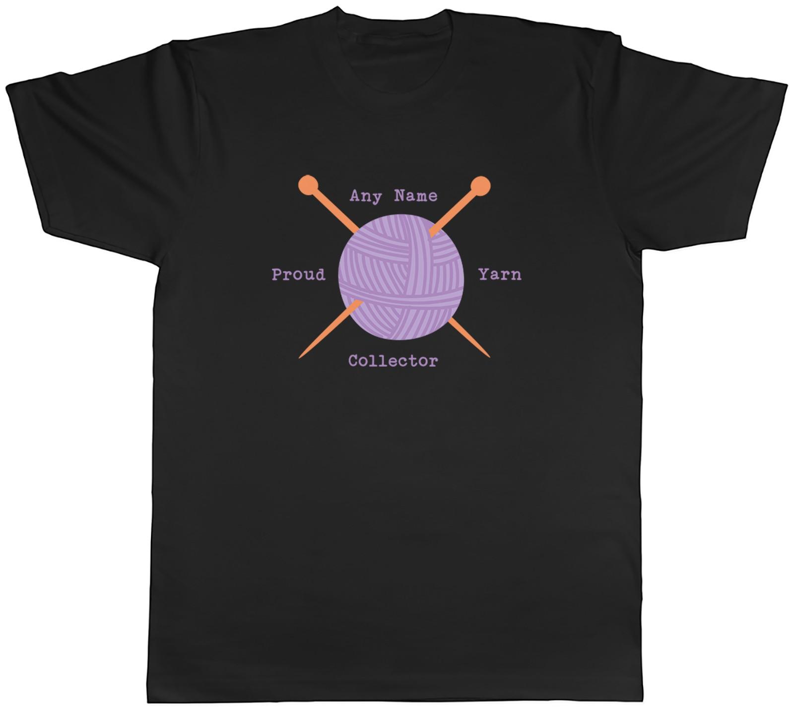 Personalised Proud Yarn Collector Knitting Mens T-Shirt Tee Gift Top S