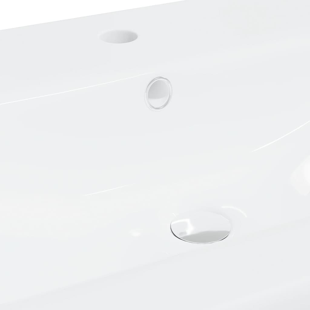 Built In Wash Basin with Faucet 61 X 39 X 18 Cm Ceramic White