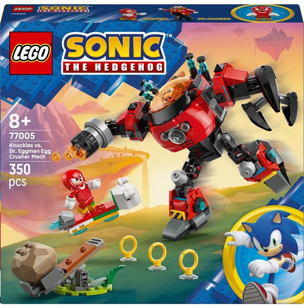 LEGO Sonic The Hedgehog Building Set – Knuckles Vs. Dr. Eggman's Egg Breaker Mechs (77005)
