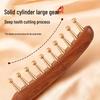 Brass Acupoint Head Massager & Scalp Therapy Comb with Large Tooth Gua Sha, Sandalwood Finish