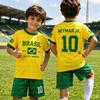 Ensemble Maillot de Football & Short Spécial Neymar 10 & VINI JR 2026, Haut Seul Disponible, Ensemble 2 Pièces Été pour Fans du Brésil, Enfants