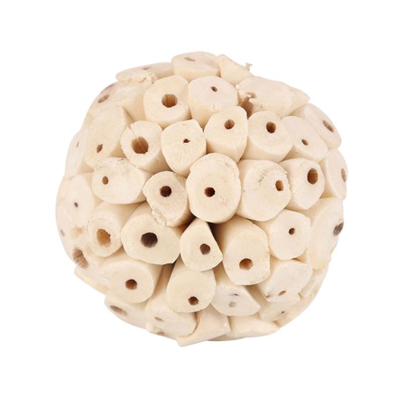

Parrots Chew Toy Birdcage Natural Pith Balls Chewing Toy Bird Biting Toy for Medium Large Birds Birdcage Hanging Toy 1