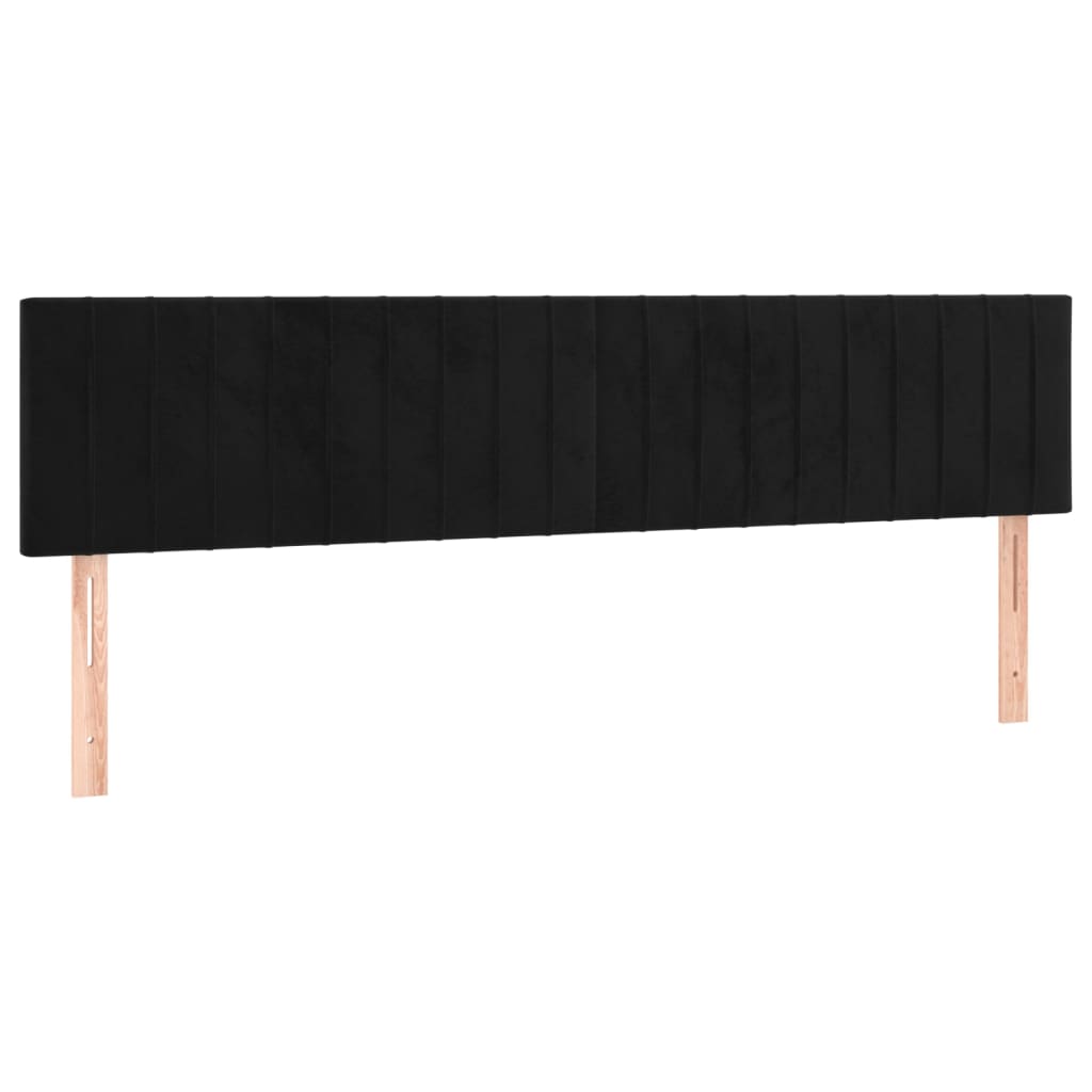 Vidaxl Zagłówek Do Łóżka Z Led, Czarny, 200X5X78/88 Cm, Aksamit