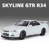 1/18 Skyline GTR R34 Modified Car Alloy Car Model Sound and Light Pull Back Children's Toy Collectibles Birthday Gift