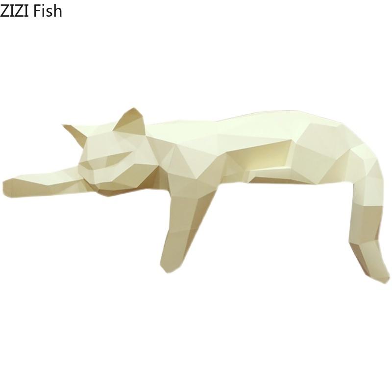 Modern Handmade Origami DIY Three-dimensional Animal Desktop Decoration Geometric Folding Cat Crafts Home Decoration Accessories