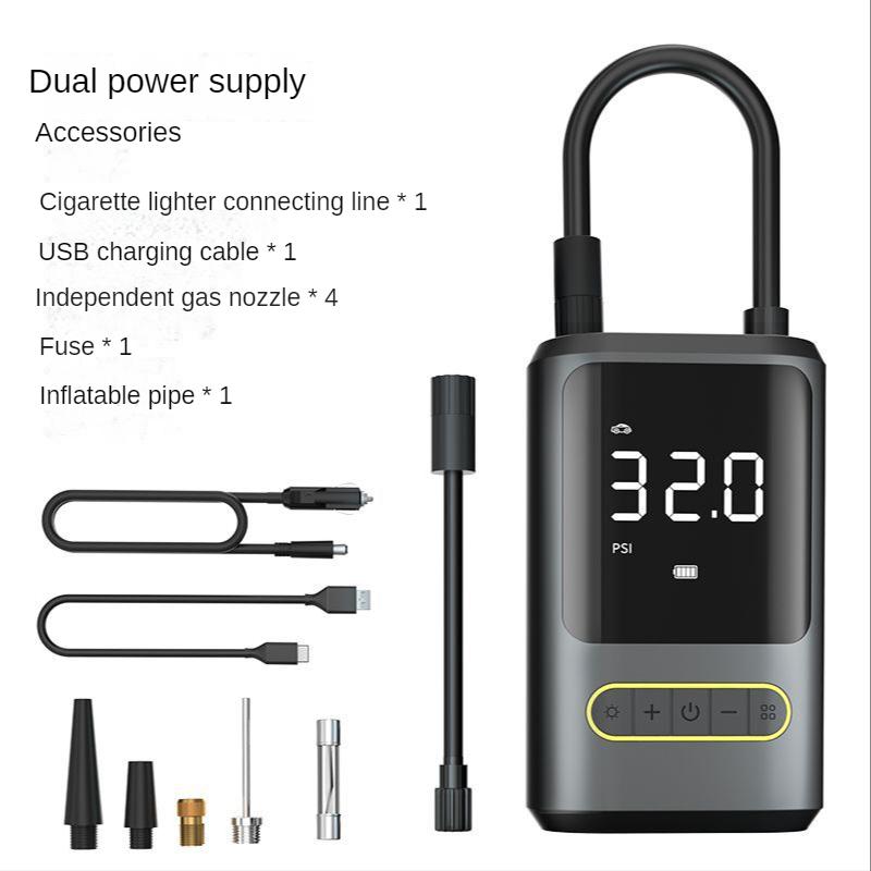 ATJ-8466 Mini Portable Tire Inflator Wireless Charging Handheld Air Pump for Bicycle Electric Car Vehicle