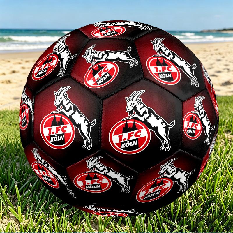 FC Koln Print Size 5 Soccer Ball, PU Wear Resistant Football for Match Training and Daily Practice, Birthday Gift for Soccer Fans