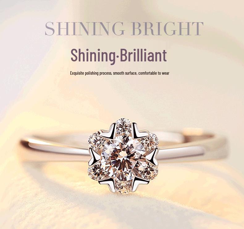

Korean Snowflake Zircon Ring: Trendy Cold-Style Christmas Gift for Women Adjustable