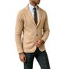 Men's Lapel Cardigan Suit Jacket Color, Lightweight Knit for Fall Winter