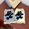 Pet Cat Vest Small To Large Cats - Soft Fleece Backless Top With Waffle Texture Lace Trim