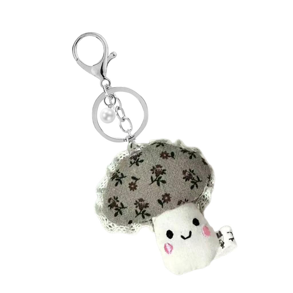 Lightweight Fabric Floral Mushroom Key Clip Keychain Pendant for Easy Carry Key Holder Bag Charm Decorative Item