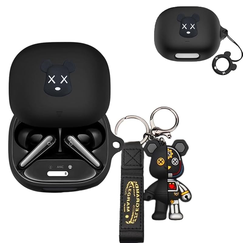 

For Anker Soundcore Liberty 4 Pro for case cover [RoBeKaU] Compatible with: Anker Pro cover 3D cartoon bear silicon material protective case Can be