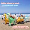 Cartoon Animals Stand Up Aluminum Film Balloons With Wheels Unicorn Tiger Giraffe Elephant Dinosaur Birthday Party Decoration