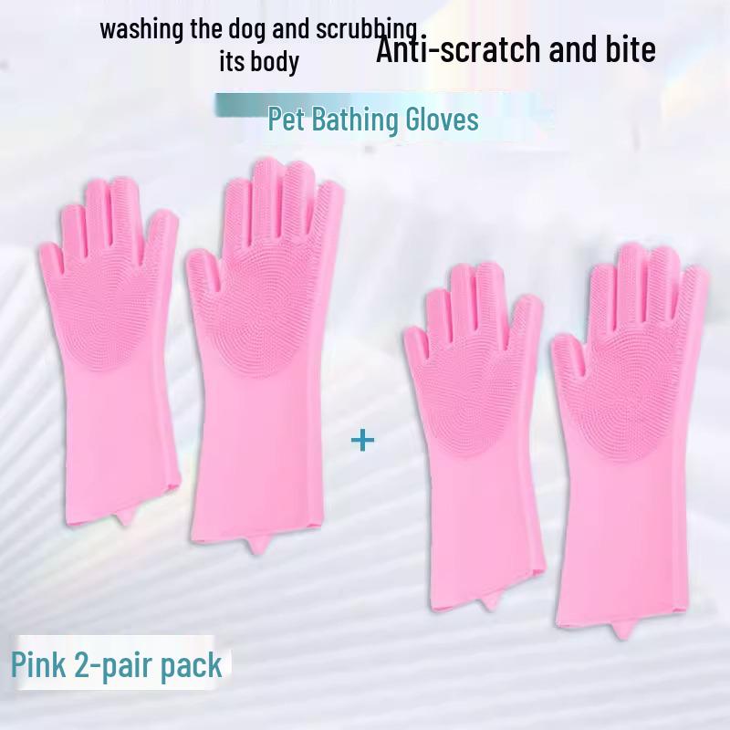 Luvas de Banho Anti-Mordida para Cães e Gatos - Escova de Banho Resistente a Arranhões