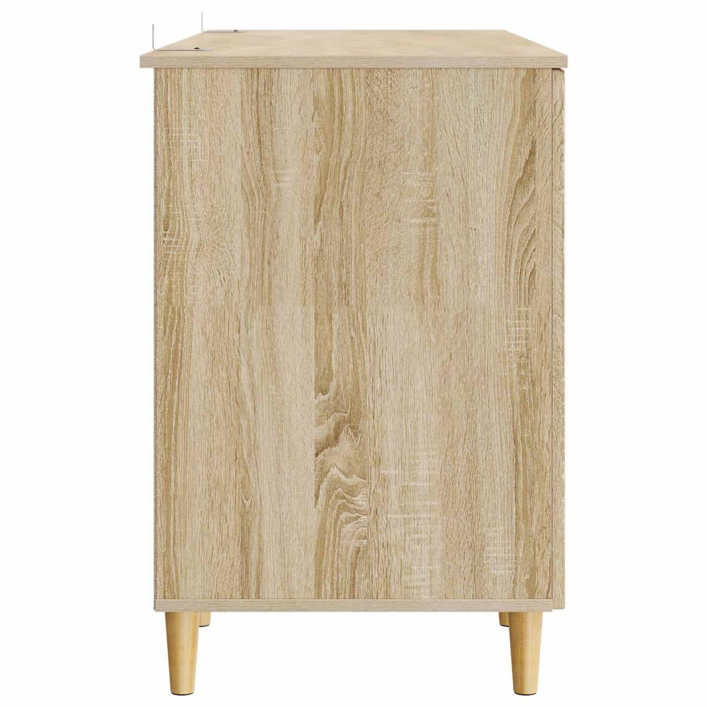 Desk Sonoma Oak Finish 142.5 x 50 x 75 cm Engineered Wood