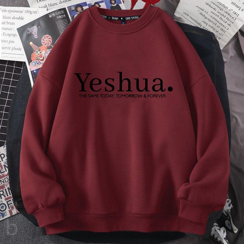 Yeshua Sweatshirt Christian Religious Crewneck Sweatshirts Bible Verse God Faith Jesus Hoodie Casual Autumn Woman Clothes Coat