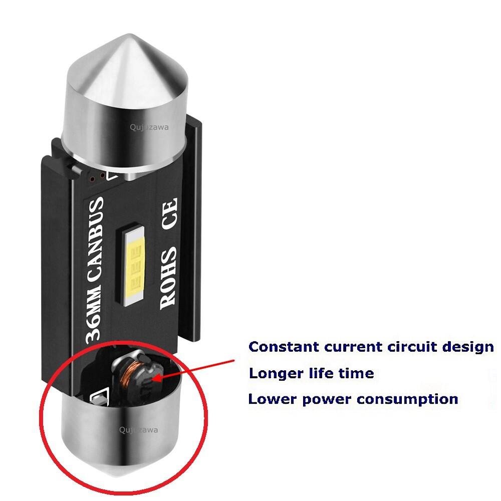 2x Festoon LED Bulbs Super Bright Car Dome Light Canbus No Error CSP 31mm 36mm 39mm 41mm C5W C10W Auto Interior Reading Lamps