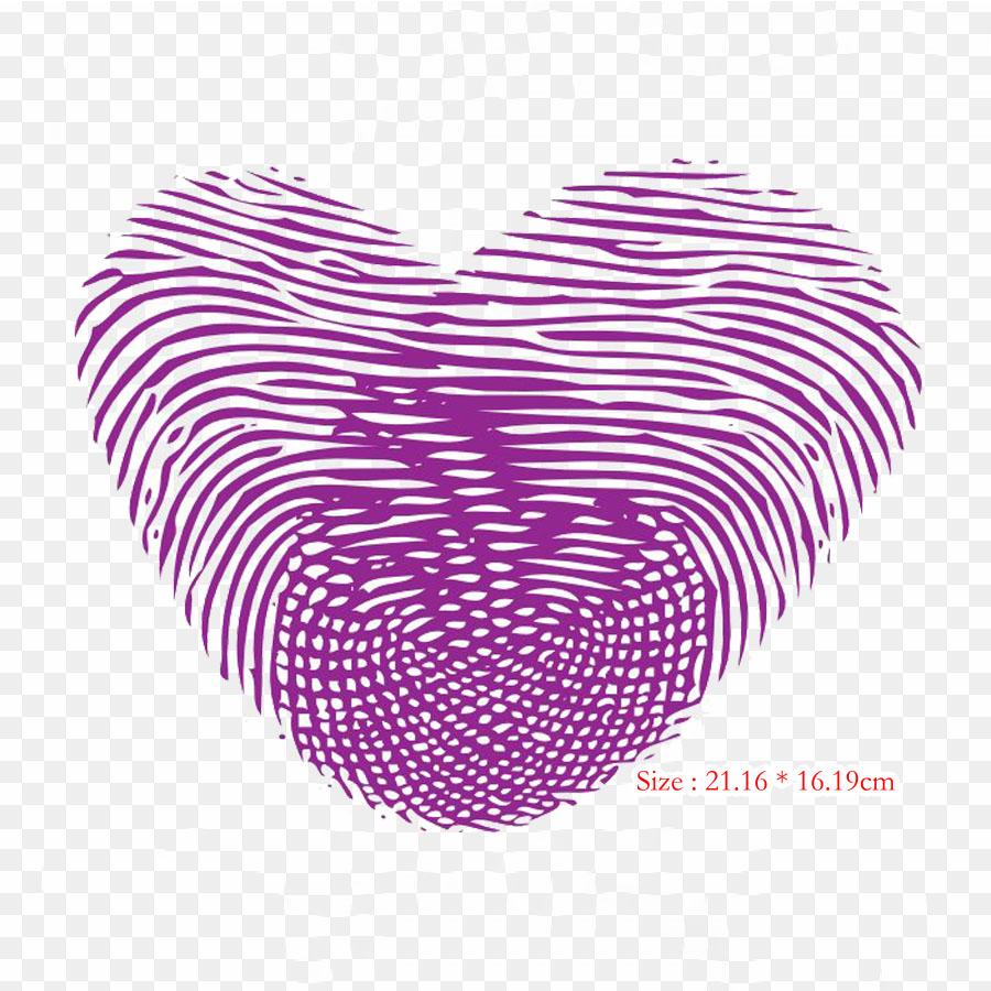 Fingerprint Live Scan Royalty Free Clip Art Iron on Heat Transfer Printing Vinyl Patches Sticker for Clothes DIY Appliques Washable Patches