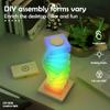 LED Creative Bedside Table Lamp Wireless Charger Creative Night Light Ambient Light RGB DIY Dimmable Nightstand Lamp Bedroom Dec