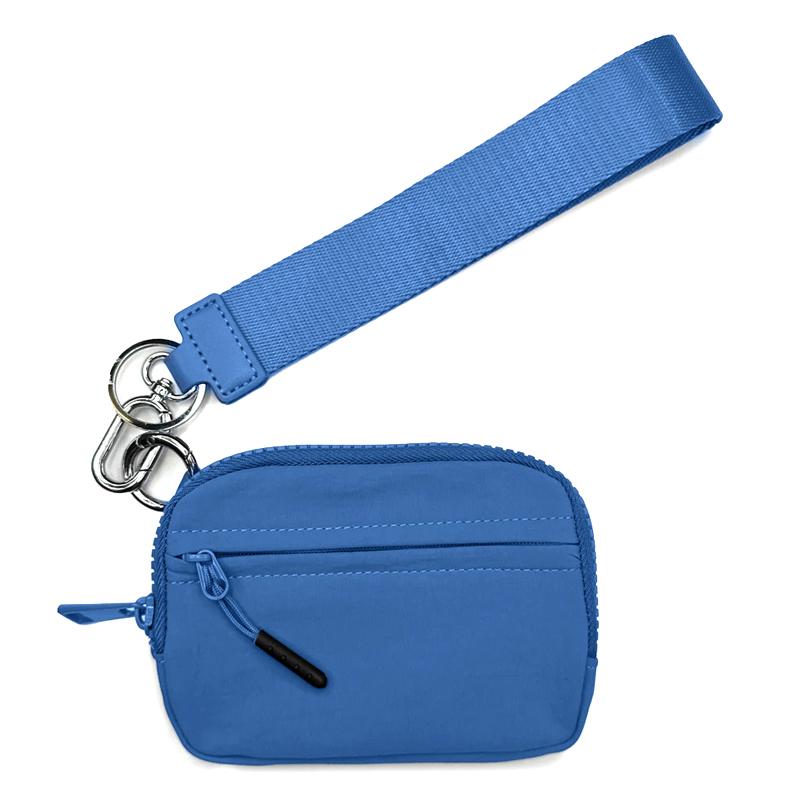 Waterproof Nylon Small Wallet Multi-Functional Card Case With Wrist Zippered Coin Purse Ladies Casual Quilted Travel Organizer
