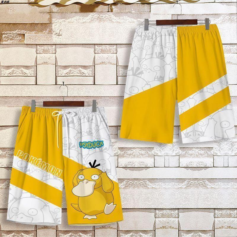 

Japanese Psyduck Anime Cartoon Muay Thai Kickboxing Training Shorts Print Martial Art Boxer Unisex Men Women Kid Fighting Fitness Sport Gym Workout S