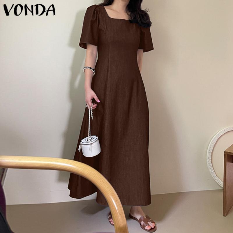 

Летнее женское платье VONDA с ​​квадратным вырезом и коротким рукавом